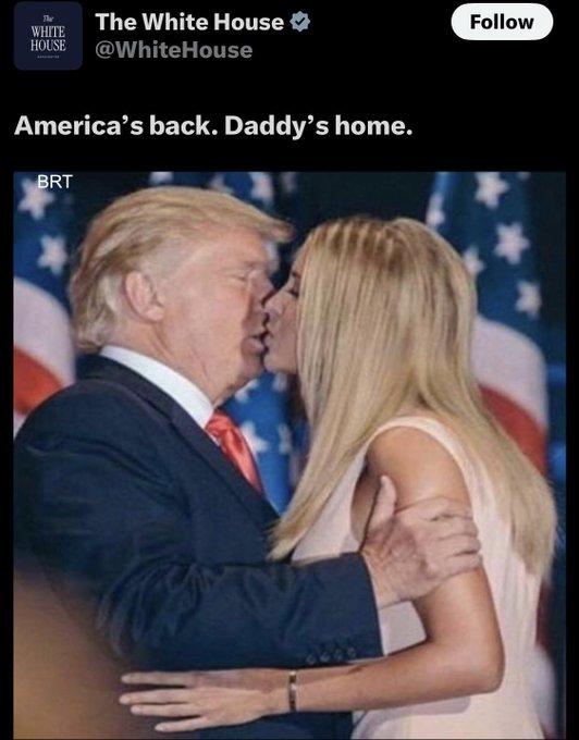 Make sure Donald sees this one, he'll love it The The White House WHITE HOUSE @WhiteHouse America's back. Daddy's home. BRT Follow