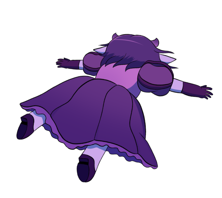 This is based off the iconic pose Ralsei makes when they fall over, being performed by Xeria, the demon princess from The Obsidian Archives.