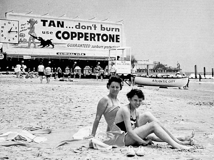 11 TAN...don't burn 12 Don! use 8 5 COPPERTONE GUARANTEED sunburn profertil CENTRAL PIER ND BALL PLATG ATLANTIC CITY