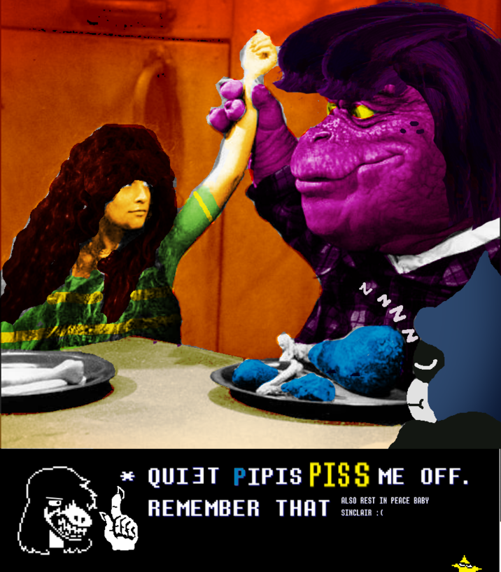 Pearl Sinclair IS Susie / 
IN THIS SCENE Hanna Cutrona IS Kris:
SUSAN notices SOMEBODY hasn't been asking questions in her class on ROCKS, and raises their hand for them, uttering that chilling line we all remember so fondly. You know the one.
UPDATE: Unfortunately the Franchise Pictures executives told us that focus groups of small children thought that Susie's iconic line "Quiet people p!$$ me off" was too violent for family audiences, so scene has been altered for synergy with focus groups and [Sponsorships] with beloved memes. 
Baby Lancer is also here resting peacefully, but sadly Baby Sinclair the actor is resting in peace for real because they have died of being so old that we never thought it could possibly happen. RIP Baby Sinclair {;(