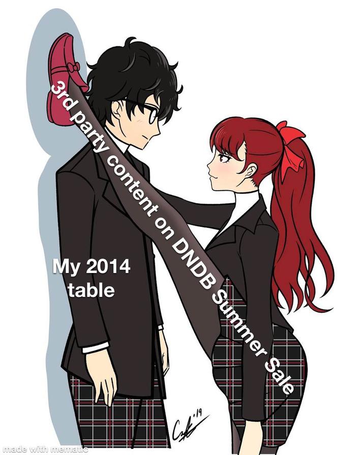 3rd party content on DNDB Summer Sale My 2014 table made with mematic 4.75
