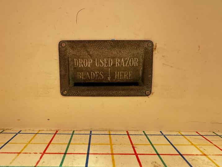 DROP USED RAZOR BLADES HERE