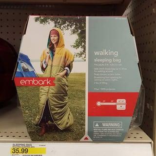 embark SLEEPING BAG 35.99 walking sleeping bag WARNING: