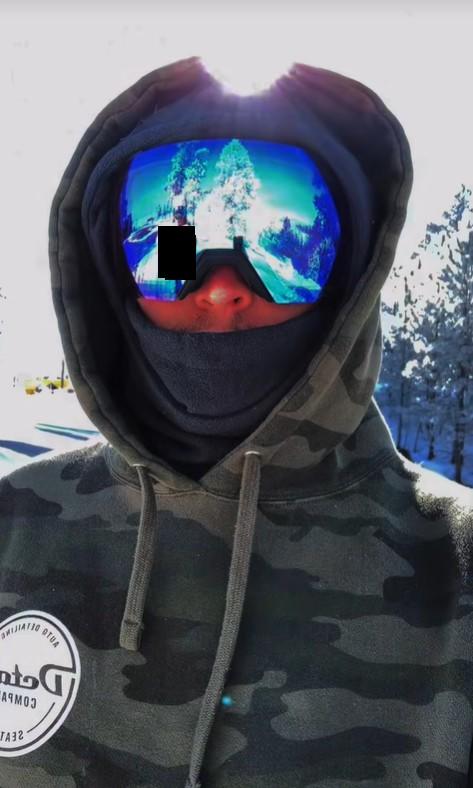 Censored Flashtok Video Ski Helmet A censored example of the Flashtok TikTok trend.