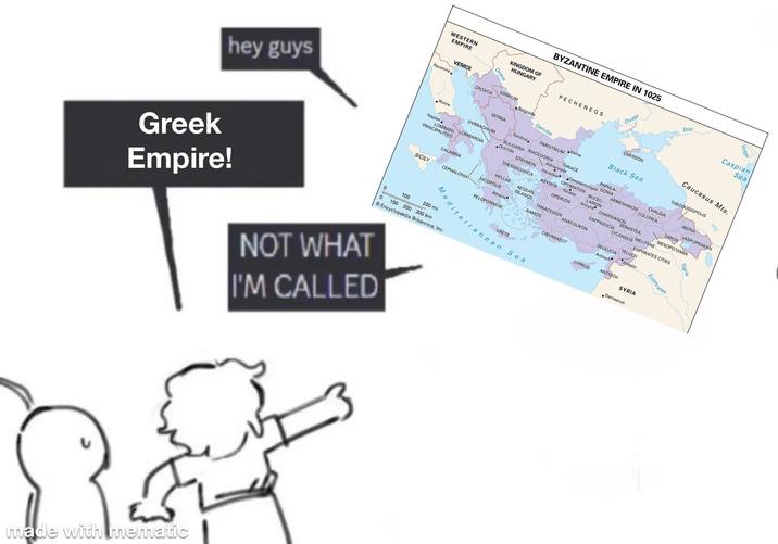 BYZANTINE EMPIRE IN 1025 Don hey guys Greek Empire! WESTERN EMPIRE VENICE Ravenna. Rome Naples. KINGDOM OF HUNGARY PECHENEGS Drava CROATIA SIRMIUM Belgrade Danube SERBIA Varna PARISTRIUM Sardica. DYRRACHIUM BULGARIA MACEDONIA Ochrida THRACE Adrianople STRYMON PRINCIPALITIES LOMBARD LOMBARDIA SICILY CALABRIA Dnepr CHERSON Black Sea Caspian Sea Caucasus Mts. THEODOSIOPOLIS THENICA PAPHLA- Heraclea Constantinople GONIA OPTIMATON BUCEL- AEGEAN ISLANDS ABYDOS Nicaea LARION CHALDIA ARMENIAKON COLONEA Ancyra CHARSIANON IBERIA VASPUPRAKAN TARON MESOPOTAMIA LYCANDUS MELITENE EUPHRATES CITIES OPSIKION SEBASTEA CAPPADOCIA THRACESION ANATOLIKON SAMOS CIBYRRAEOT SELEUCIA Antioch TELUCH Aleppo Euphrates HELLAS NICOPOLIS CEPHALONIA Athens PELOPONNESE Mediterranean 0 100 200 mi 0 100 200 300 km Encyclopædia Britannica, Inc. NOT WHAT I'M CALLED CRETE Sea CYPRUS ANTIOCH SYRIA Damascus Tigris made with mematic