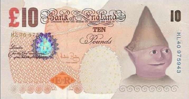 X user @gunschilli tweeted an image of the "Gnome Child":https://knowyourmeme.com/memes/gnome-child from _Runescape_ in response to a BBC tweet announcing that the Bank of England is taking suggestions for a banknote redesign.