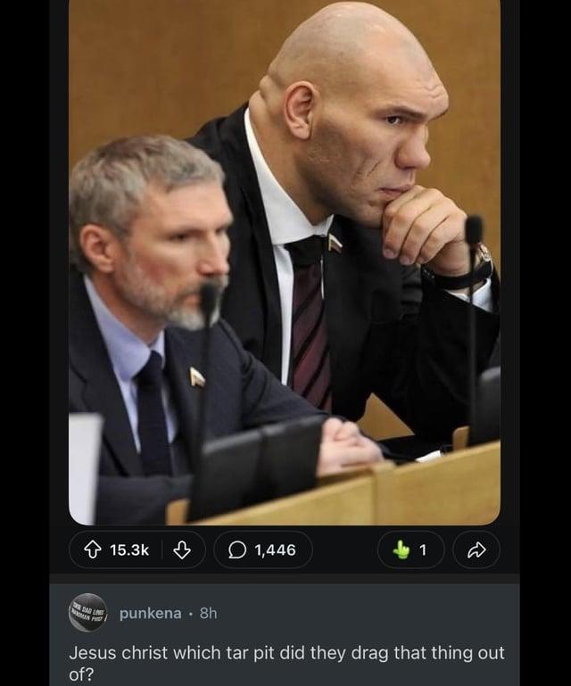 15.3k 1,446 1 punkena • 8h Jesus christ which tar pit did they drag that thing out of?