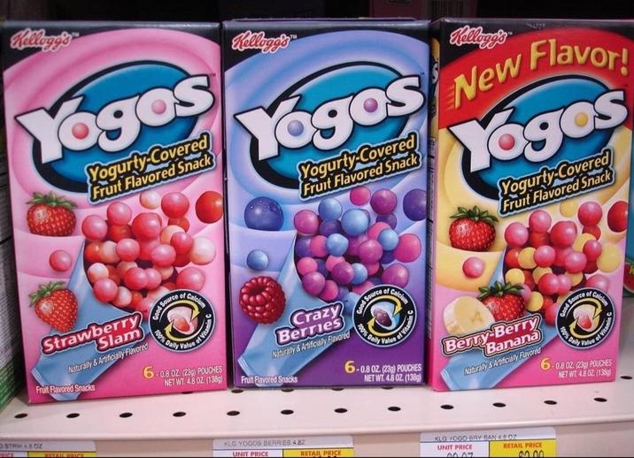 Kellogg's Yoges Yogurty-Covered Fruit Flavored Snack Kellogg's™ Kellogg's Yogos New Flavor! Yoges Yogurty-Covered Fruit Flavored Snack Yogurty-Covered Fruit Flavored Snack Strawberry Slam Naturally&Artificially Flavored Fruit Flavored Snacks DETAIL PRICE Good So Source of Calcium 100% Vitam 6-0.8 OZ. (23) POUCHES NET WT. 4.8 OZ. (138g) Crazy Berries Naturally&Artificially Flavored Fruit Flavored Snacks KLG YOGOS BERRIES 4.8Z UNIT PRICE Good Source of Calcium 100% Daily Value of Vitamin 6-0.8 OZ. (239) POUCHES NET WT. 4.8 OZ. (138g) Berry-Berry Banana Naturally&Artificially Flavored d Source Good 100% Daily of Calcium Value of Vita 6-0.8 OZ. (239) POUCHES NET WT. 4.8 0Z (1389) OSTRW 4.8 OZ RETAIL PRICE KLG YOGO BRY BAN 4.8 02 UNIT PRICE 00.02 RETAIL PRICE 0.00