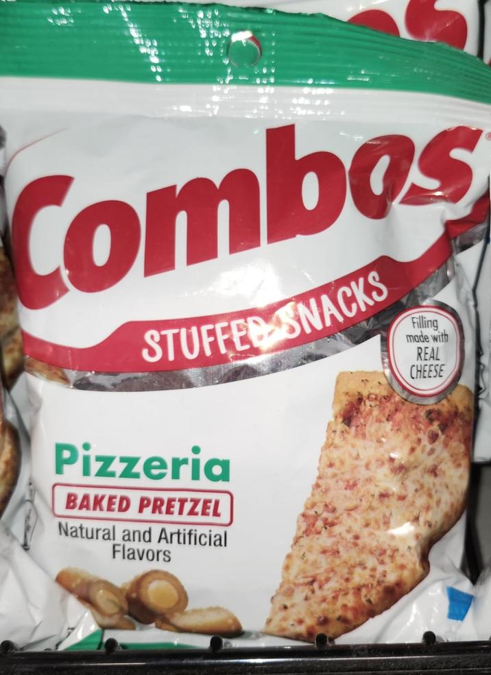 Combos STUFFED SNACKS Pizzeria BAKED PRETZEL Natural and Artificial Flavors Filling made with REAL CHEESE