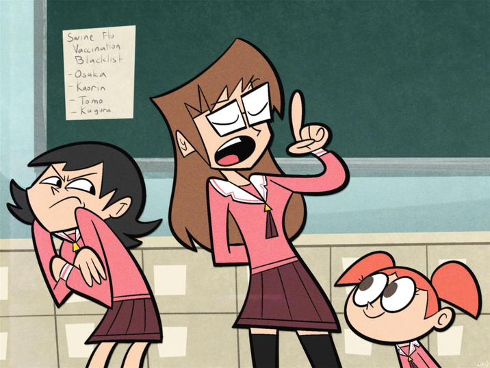 You may recognize this Dexter's Lab-inspired artstyle from this. Well, I've decided to upload more art from the same guy to this gallery of Azumanga Daioh, because they're great.

!https://i.kym-cdn.com/photos/images/newsfeed/001/889/089/0a2.jpg!