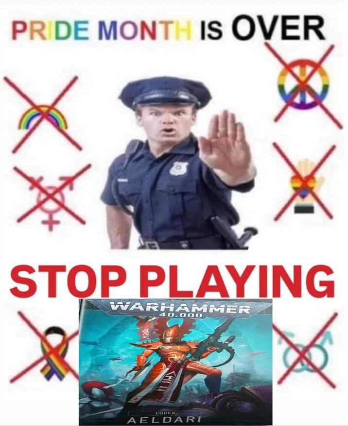 PRIDE MONTH IS OVER 双 STOP PLAYING WARHAMMER 40.000 CODEX AELDARI