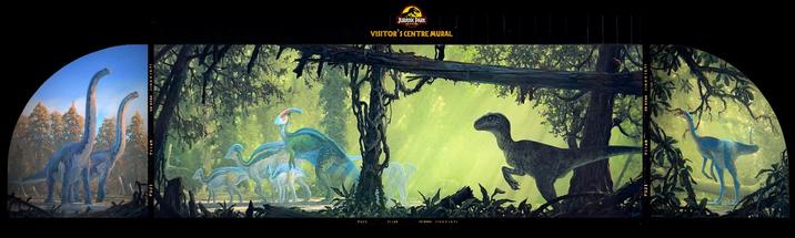 // (10.2 x 12.7) FUJI 71145 CD EARN (10.2 x 12.7 JURASSIC PARK VISITOR'S CENTRE MURAL FUJI