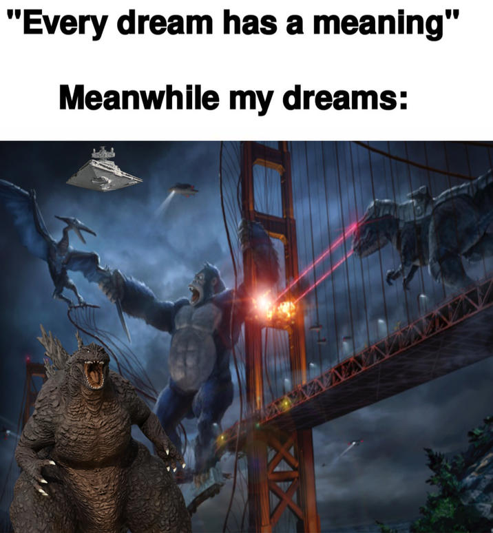 "Every dream has a meaning" Meanwhile my dreams: