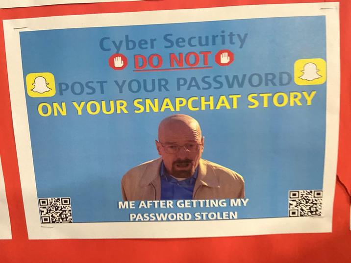 Cyber Security DO NOT POST YOUR PASSWORD ON YOUR SNAPCHAT STORY ME AFTER GETTING MY PASSWORD STOLEN