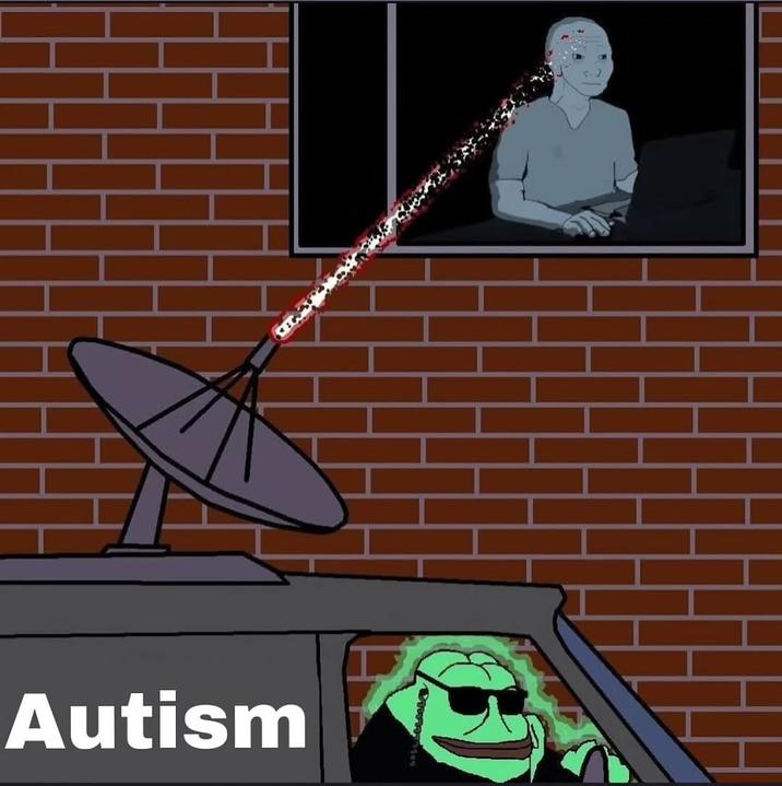 Glowie Groyper Autism Beam A "Groyper":https://knowyourmeme.com/memes/groyper in an FBI van shooting a beam of autism into a Wojak's brain. The meme is meant to show a "glowie":https://knowyourmeme.com/memes/glowie-glowposting brainwashing people.