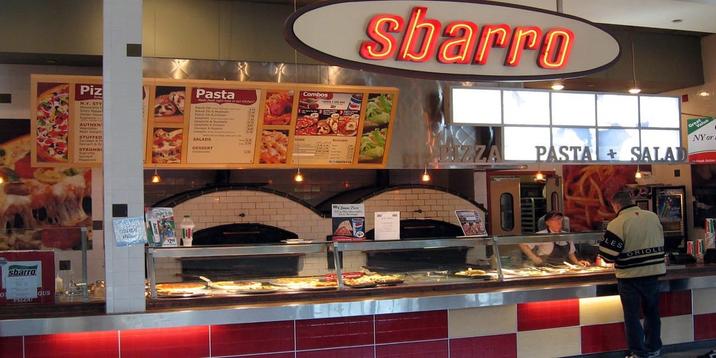 sbarro Piz N.Y. STY Pasta AUTHENT Meat Denget STUFFED SALADS DESSERT STROP Combos sbarro PASTA SALAD Graue NY or ORIOLE
