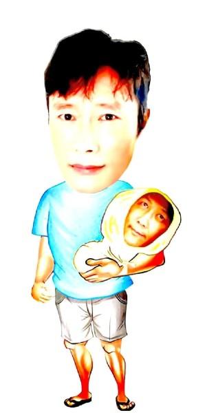 Papa Squid Game (Original Meme) An edit of Squid Game star Lee Byung-hun holding a baby and attached to a cartoon body. The meme is known as Papa Squid Game.