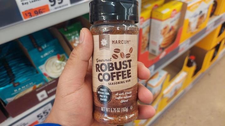 BANCH 55 Bay Le $3.96 MARCUM Gourmet ROBUST COFFEE SEASONING RUB PERFECT WITH BEEF, PORK POULTRY& SEAFOOD Arich, & bold coffee-infused Blend NET WT 5.75 OZ (163)