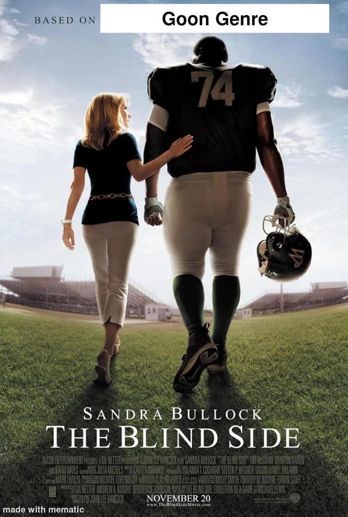 BASED ON Goon Genre 74 3 SANDRA BULLOCK THE BLIND SIDE ALCON ENTERTAINMENT PRESENTS & GIL NETTER PRO JOHN CEE HANCOCK FAM SANDRA BULLOCK "THE BLIND SIDE THE MCGRAW QUINTON AARON AND KATHY BATES SUP JULIA MICHELS CARTER BELE YOLANDAT. COCHRAN STEVEN P. WEGNER DANIEL ORLAND EDITOR MARK LIVOLSI ALARKIVILO ASC, CSE PREDENS MOLLY SMITH TIMOTHY M. BOURNE ERWIN STOFF MICHAEL CORENBLITH PERGIL NETTER ANDREW A KOSOVE BRODERICK JOHNSON THE BLIND SIDE: EVOLUTION OF A GAME MICHAEL LEWIS JOHN LEE HANCOCK made with mematic NOVEMBER 20 www.TheBlindSideMovie.com