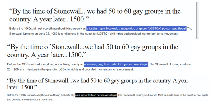 The changes started circa March 2025. The source has link to archived versions of the website.