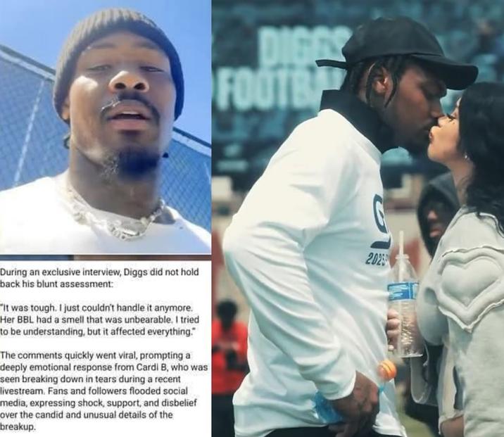 Stefon Diggs Exclusive Interview Cardi B BBL Smells An image claiming to show an exclusive interview with Stefon Diggs where he says Cardi B's BBL stinks. The interview is fake.