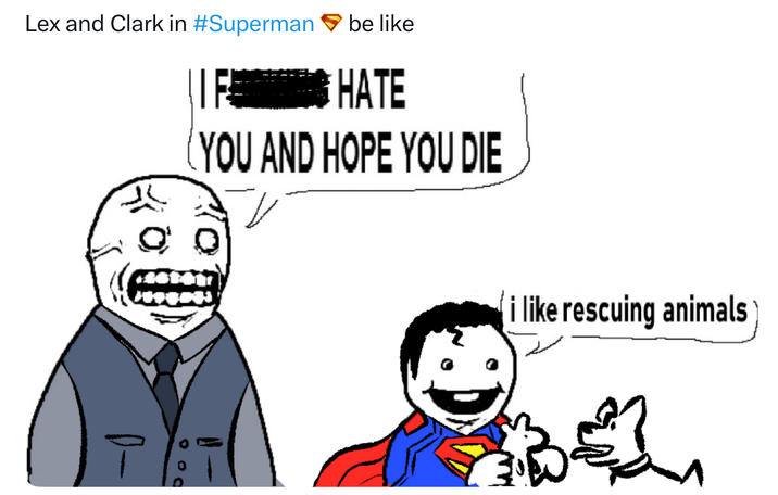 Lex and Clark in #Superman be like HATE YOU AND HOPE YOU DIE like rescuing animals