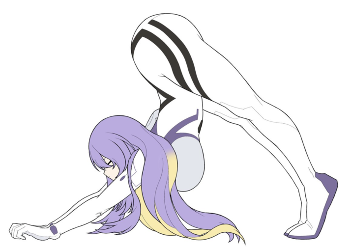 March 26th, 2024 tweet by @KaiYen_ X user @KaiYen_ posted fan art featuring VTuber Moona Hoshinova doing the downward dog-style Yoruichi Pose, gathering over 15,000 likes in a year.