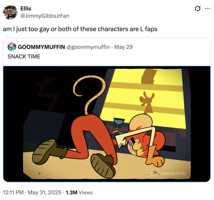 am I just too gay or both of these characters are L faps A "quote-tweet":https://knowyourmeme.com/memes/quote-retweets-qrts that started the "slang":https://knowyourmeme.com/memes/internet-slang term L Faps, as opposed to W Faps.