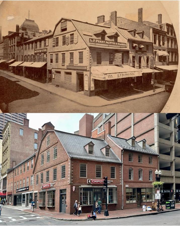 CHIPOTLE BOSTON MAP STORE ILLD L.F.PERRY, PAINTER & GLAHER CAFFORD PATENT 155. E.P.DUTTON & CA CHIPOTL EXICAN RILL DIG Exit Only E