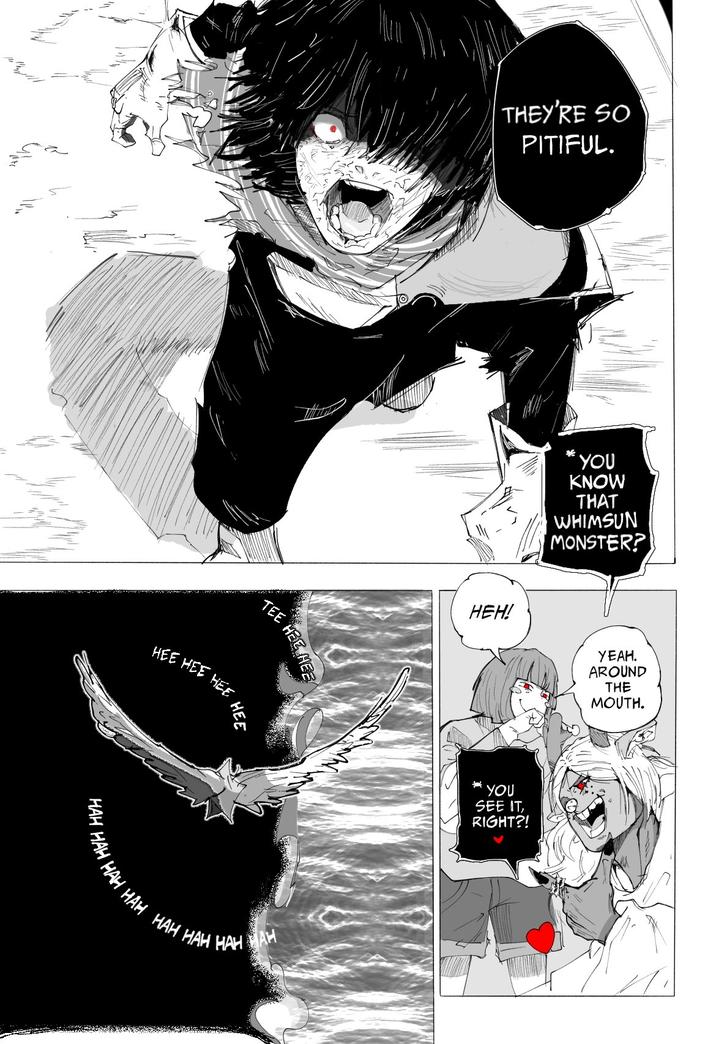 THEY'RE SO PITIFUL. TEE HEE HE HEE HEE HEE HEE HAH HAH HAH HAH HAHAH YOU KNOW THAT WHIMSUN MONSTER? HEH! YOU SEE IT, RIGHT?! YEAH. AROUND THE MOUTH.