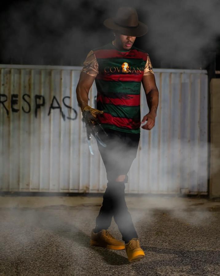 Fit Pic #1 A photo of streamer "Low Tier God":https://knowyourmeme.com/memes/people/low-tier-god, also known as LTG or Dale Wilson, wearing an outfit inspired by the character "Freddy Krueger":https://knowyourmeme.com/memes/smoking-freddy-krueger from the _A Nightmare on Elm Street_ horror film franchise.
