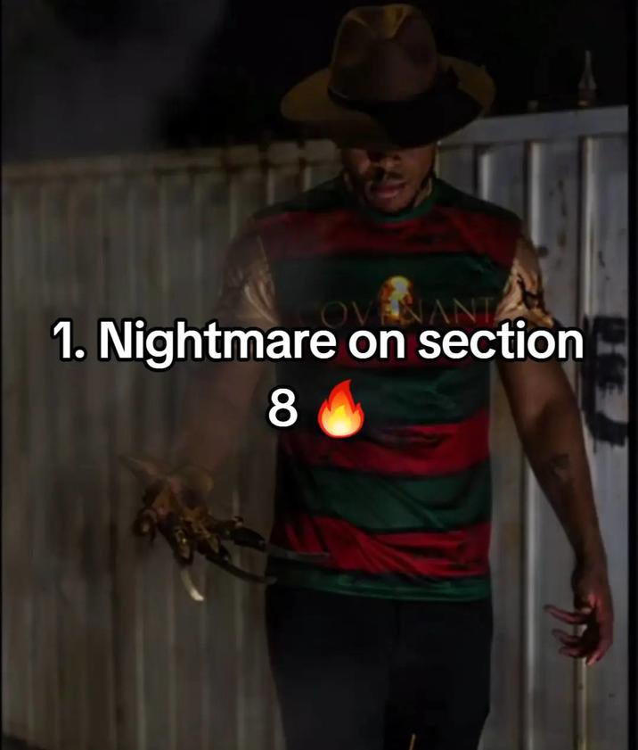 Nightmare on Section 8 A TikTok":https://knowyourmeme.com/memes/sites/tiktok "photo":https://knowyourmeme.com/memes/sites/tiktok-photo-slideshows-photo-mode meme, showing streamer "Low Tier God":https://knowyourmeme.com/memes/people/low-tier-god, also known as LTG or Dale Wilson, wearing an outfit inspired by the character "Freddy Krueger":https://knowyourmeme.com/memes/smoking-freddy-krueger from the _A Nightmare on Elm Street_ horror film franchise.