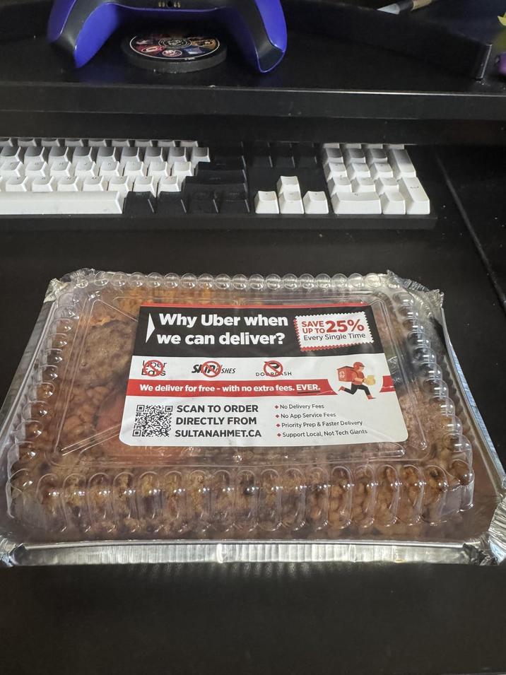 Why Uber when we can deliver? SKIP SHES DO RASH SAVE UP TO 25% Every Single Time We deliver for free - with no extra fees. EVER. SCAN TO ORDER DIRECTLY FROM SULTANAHMET.CA No Delivery Fees No App Service Fees Priority Prep & Faster Delivery Support Local, Not Tech Giants