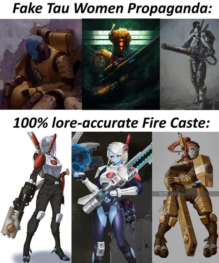 Fake Tau Women Propaganda: 100% lore-accurate Fire Caste: SGT SMILE