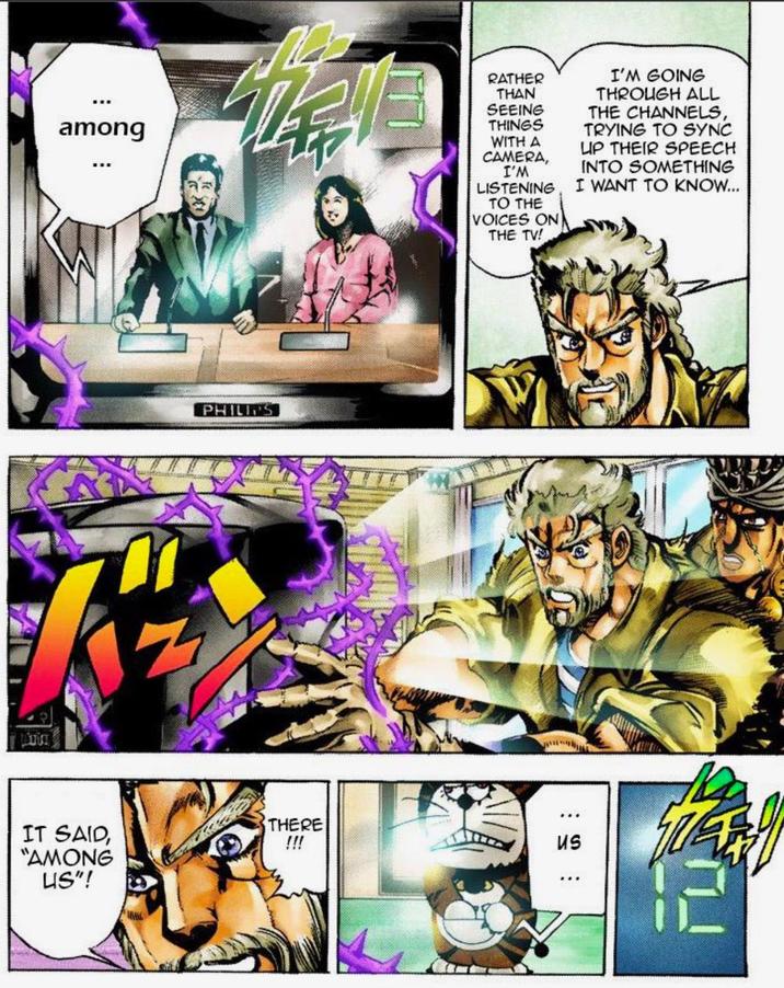 among IT SAID, "AMONG US"! جال PHILIPS RATHER THAN SEEING THINGS WITH A CAMERA, I'M LISTENING TO THE VOICES ON THE TV! I'M GOING THROUGH ALL THE CHANNELS, TRYING TO SYNC UP THEIR SPEECH INTO SOMETHING I WANT TO KNOW... THERE !!! us