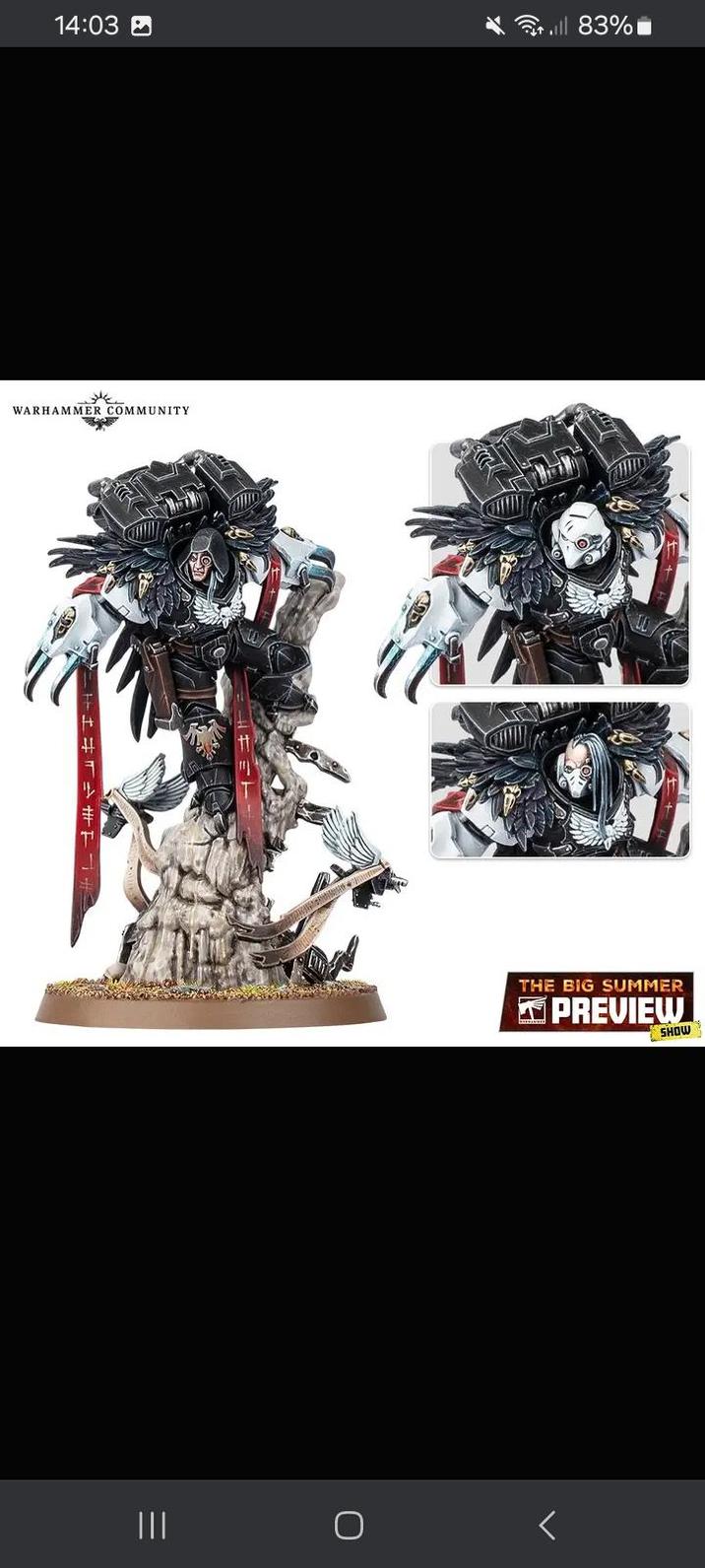 14:03 ** ll 83% WARHAMMER COMMUNITY ||| О THE BIG SUMMER PREVIEW SHOW