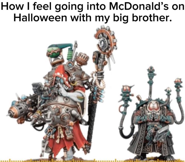 How I feel going into McDonald's on Halloween with my big brother.