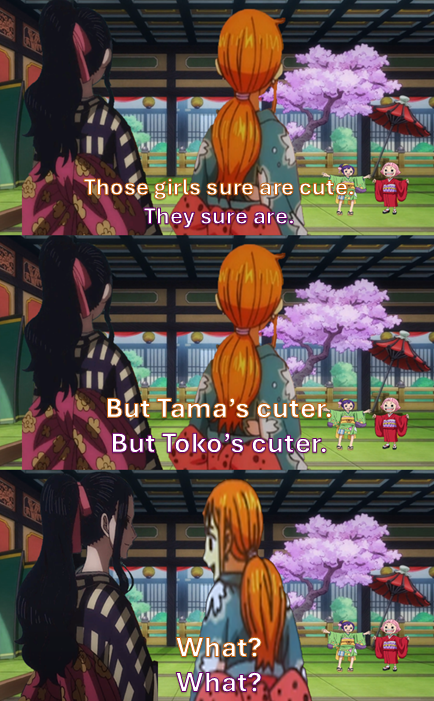 wwwwww Those girls sure are cute. They sure are. But Tama's cuter. But Toko's cuter. What? What?