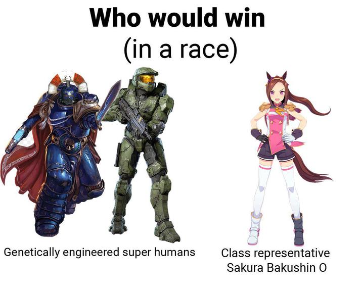 Who would win (in a race) Genetically engineered super humans Class representative Sakura Bakushin O