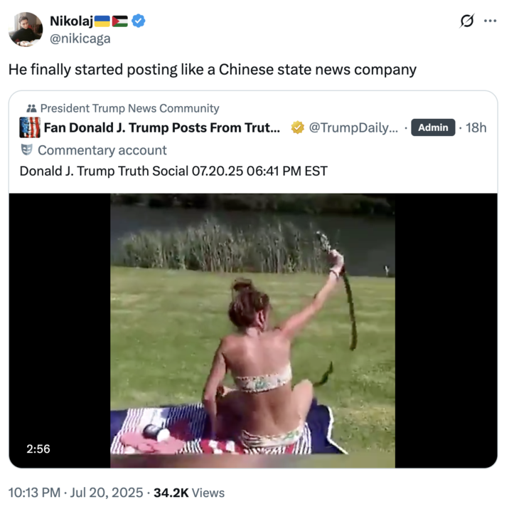 He finally started posting like a Chinese state news company A "quote-tweet":https://knowyourmeme.com/memes/quote-retweets-qrts reacting to the "Truth Social":https://knowyourmeme.com/memes/sites/truth-social post shared by "U.S.":https://knowyourmeme.com/memes/cultures/united-states-of-america President "Donald Trump":https://knowyourmeme.com/memes/people/donald-trump in July 2025, which was a "reposted":https://knowyourmeme.com/memes/repost "Top 25 Respect Moments" "viral video":https://knowyourmeme.com/memes/viral-videos montage.