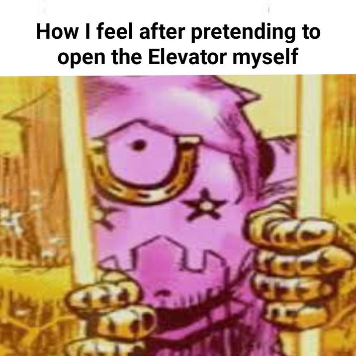 How I feel after pretending to open the Elevator myself