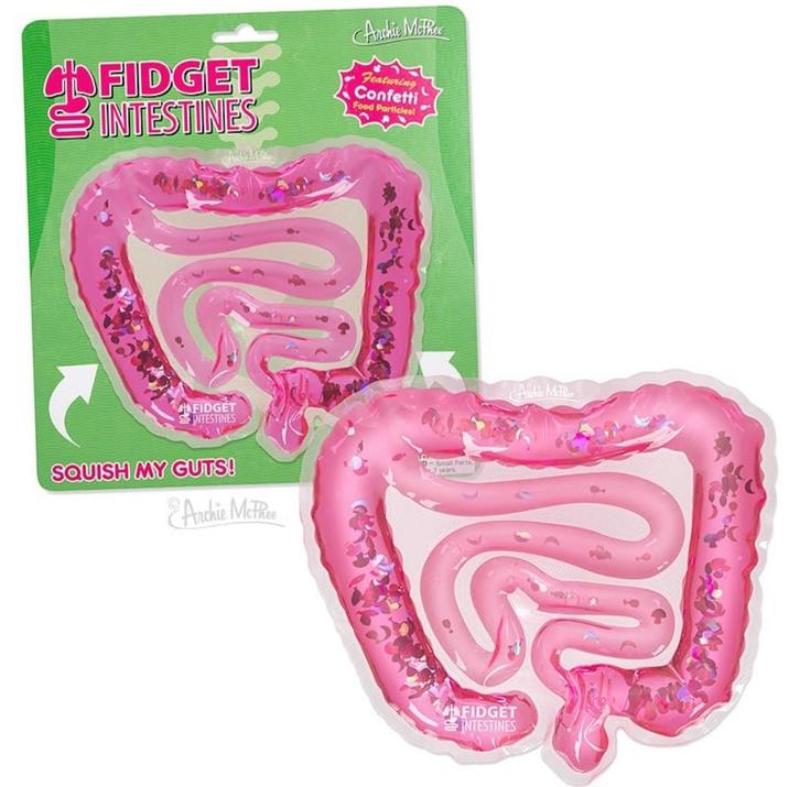 COFIDGET & INTESTINES APMIR FIDGET SINTESTINES 9 Archie McPhee Featuring Confetti Food Particles! SQUISH MY GUTS! Archie McPhee Small Parts years FIDGET INTESTINES Archie McPhe