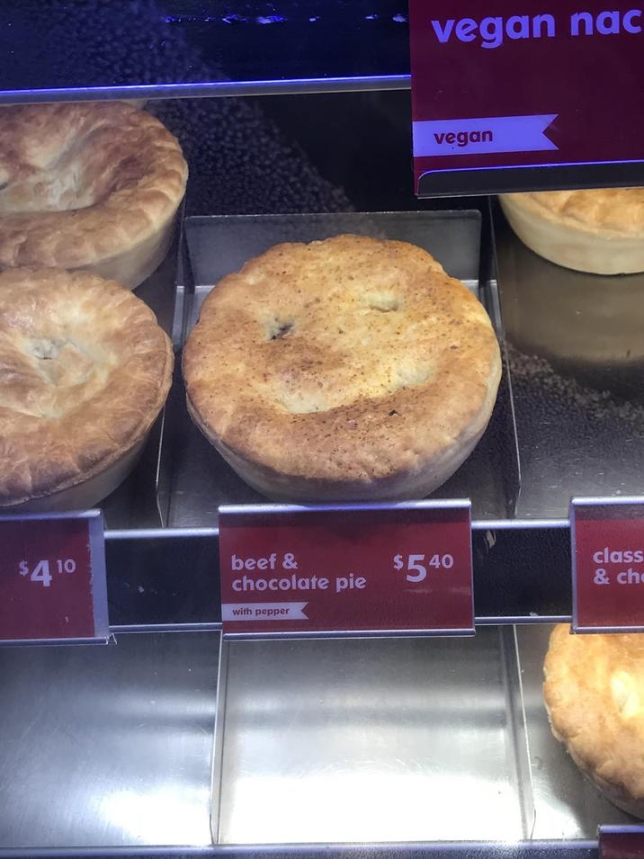 $410 beef & chocolate pie with pepper vegan nac vegan $540 class & ch