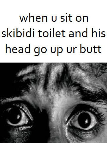 when u sit on skibidi toilet and his head go up ur butt