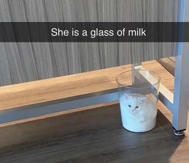 She is a glass of milk