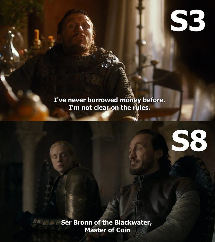 I've never borrowed money before. I'm not clear on the rules. AdsSer Bronn of the Blackwater, 2 Master of Coin S3 S8
