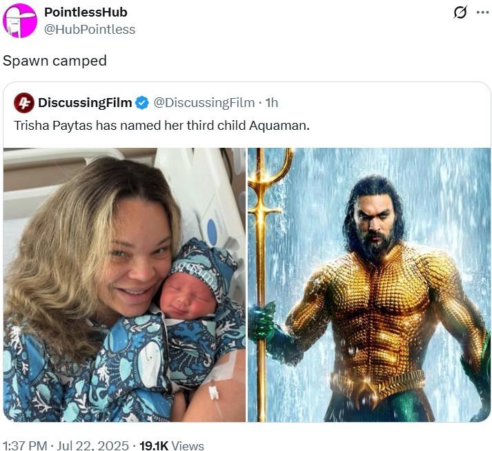 Trisha Spawn Camped A post reading "spawn camped." The meme is about Trisha and Ozzy.