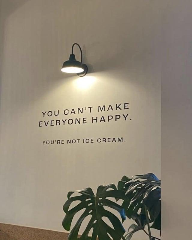 YOU CAN'T MAKE EVERYONE HAPPY. YOU'RE NOT ICE CREAM.