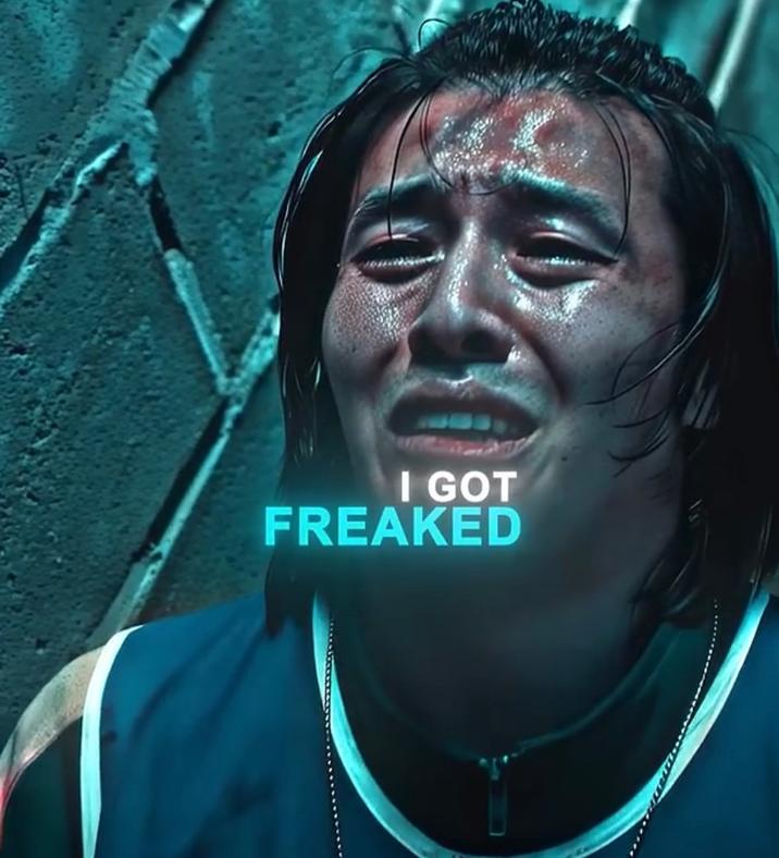 A "_Squid Game_":https://knowyourmeme.com/memes/subcultures/squid-game "reaction images":https://knowyourmeme.com/memes/reaction-images from video edits, showing Dae-ho and text reading, "I got freaked."