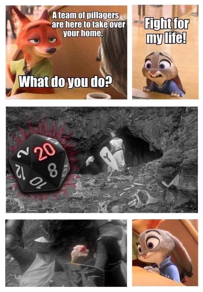 2 NO A team of pillagers are here to take over your home. What do you do? Fight for my life! 20 8 BOL